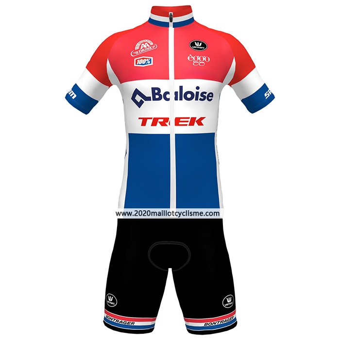 2024 Maillot Cyclisme Baloise Trek Rouge Blanc Bleu Manches Courtes Et Cuissard
